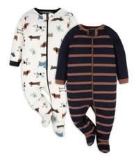 Gerber Baby Boys 2-Piece Dogs Sleep N' Plays Set Size 0-3M