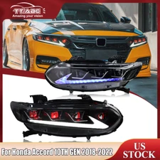 LED Lexus Look Headlights For Honda Accord 10th Gen 2018-2022 Red Eye Front Lamp