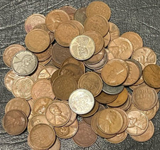 100 Wheat Cents / 1909 to 1958 / Good to About Uncirculated