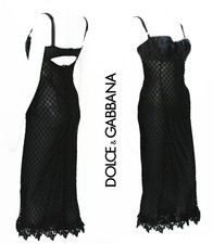 New DOLCE & GABBANA Lace Sexy Bustier Stretch Black Dress It.44