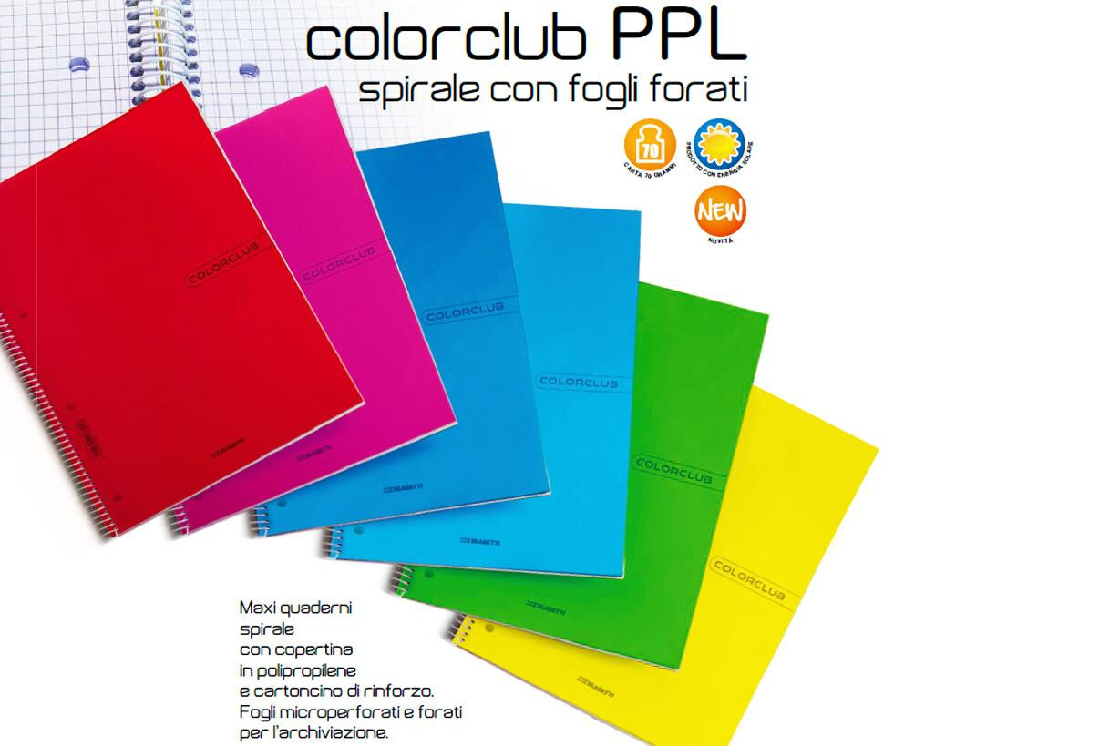 Blasetti – Maxi Spiralato Con Fori E Copertina Ppl Colorclub 5 M 6 Pezzi