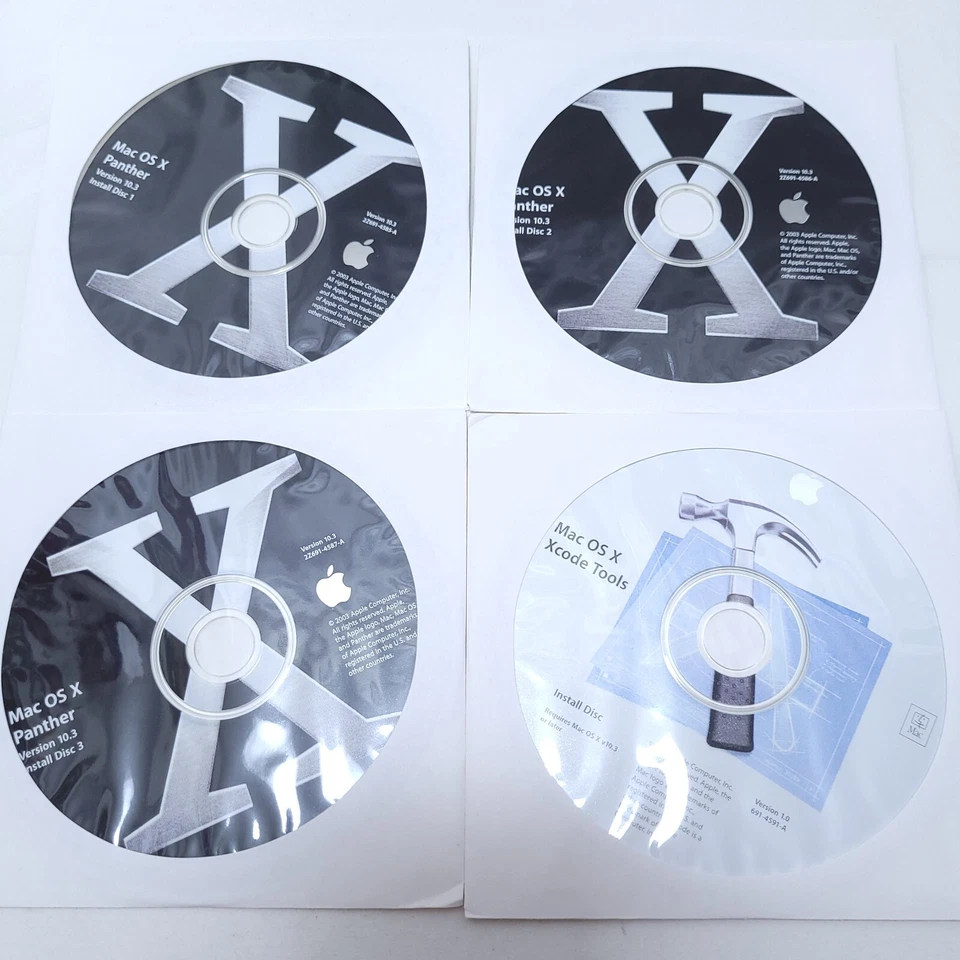 Apple Mac OS X 10.3 Panther Big Retail Box Complete 4 Discs Manuals M9227LL/A - Image 3 of 4