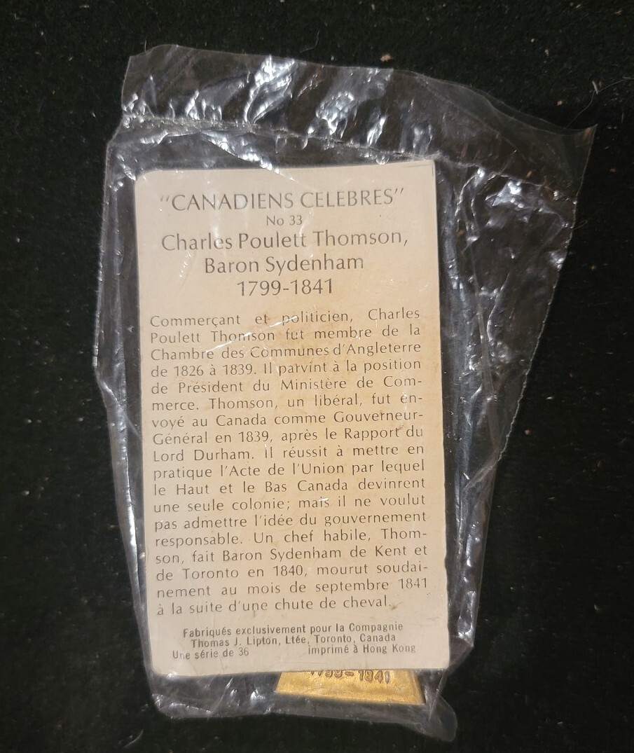 CHARLES POULETT THOMPSON Figurine No. 33 Lipton Tea Famous Canadians