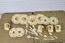 Vintage Chilton Toy Dish Set – Apple Plates & Cups Play Kitchen USA