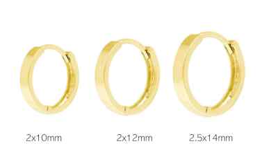 14K Massiv Gold Huggies 10 mm 12 mm 14 mm Huggies
