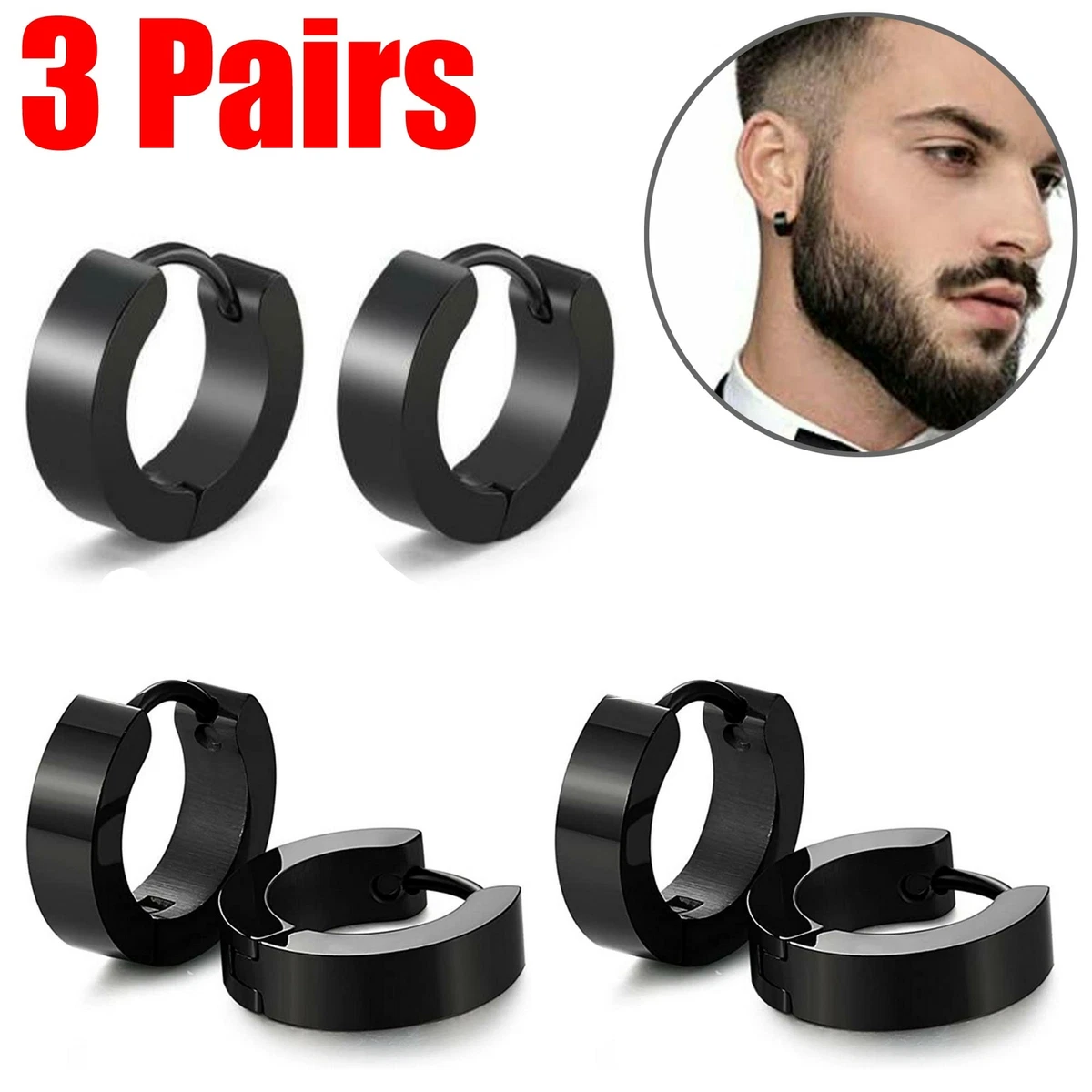 Buy ONESING17 Pairs Black Earrings for Men Black Stud Earrings Men Earrings  Black Hoop Earrings Men Black Earrings for Men Womens Stainless Steel  Jewelry Piercings Online at desertcartINDIA