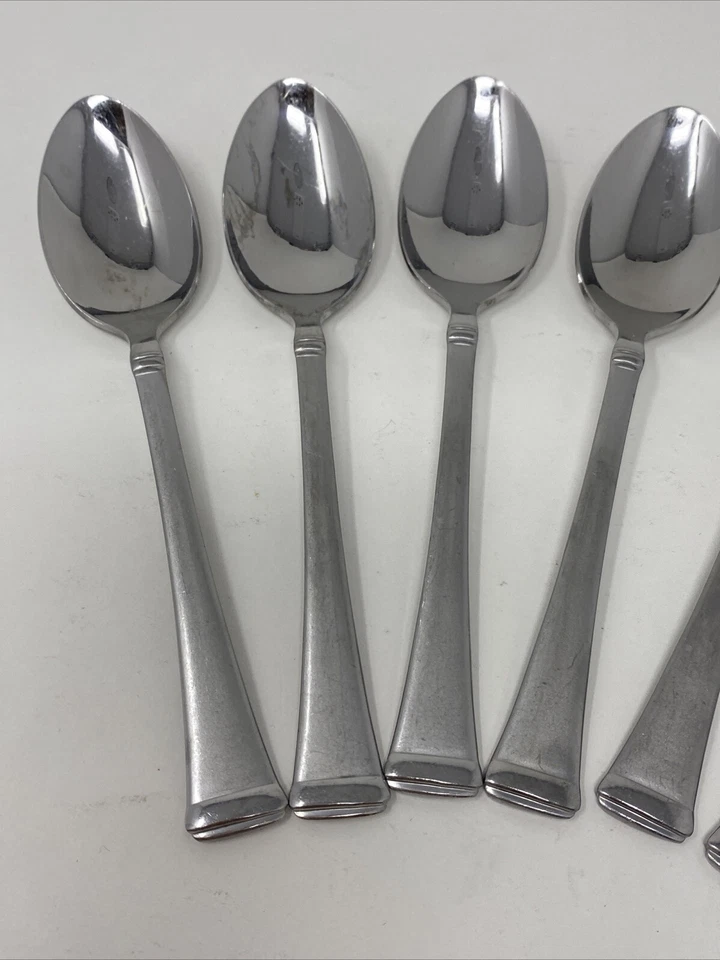 Juego de 6 cucharaditas Wallace Bennett satinado esmerilado acero inoxidable 6 3/8" cubiertos Foto 2 de 4