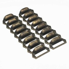 16 Pcs Apothercary Drawer Pulls Card Catalog Drawer Handle Pulls w/ Label Holder