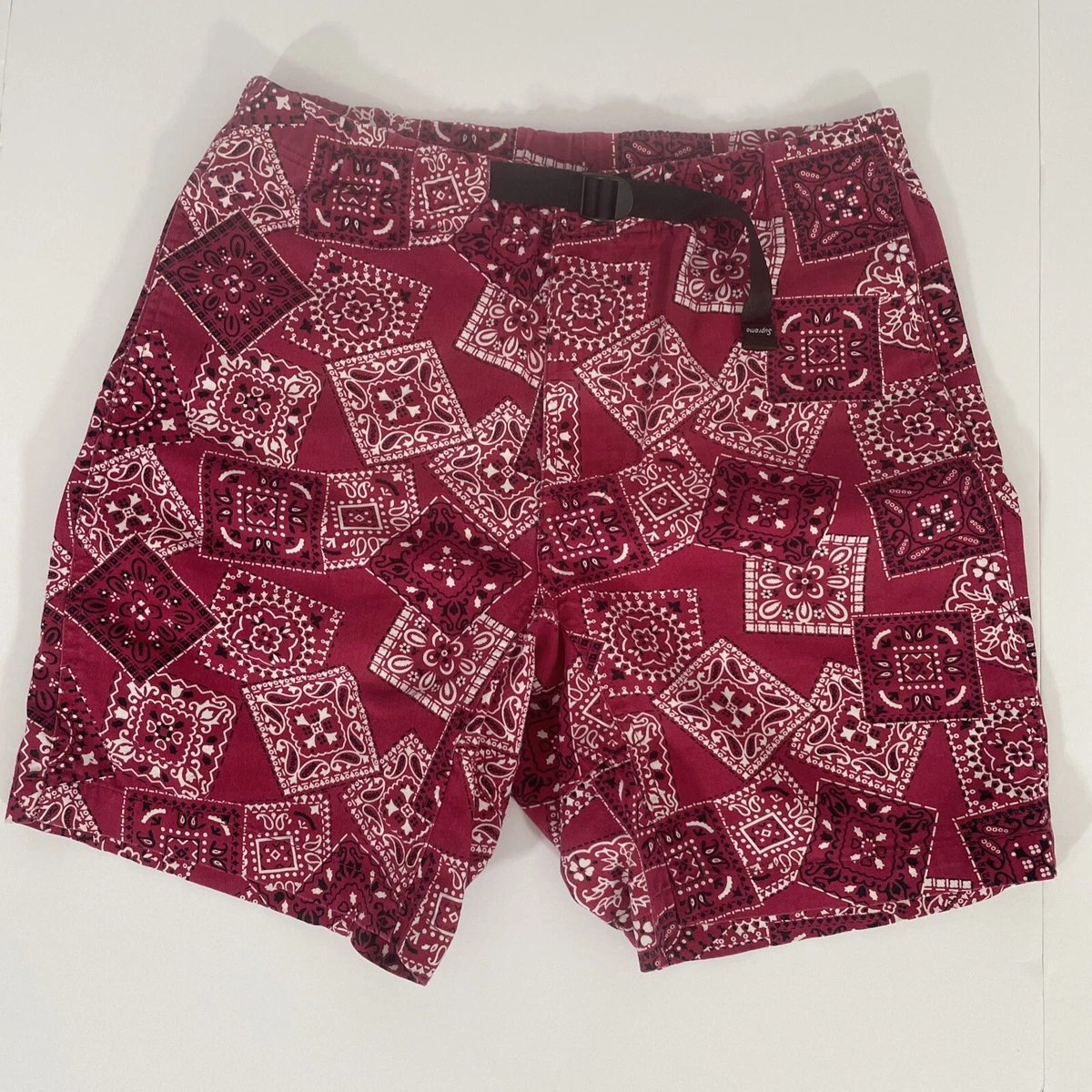 Red bandana shorts mens sales