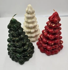 Vintage Christmas Tree candlesticks 3 Total