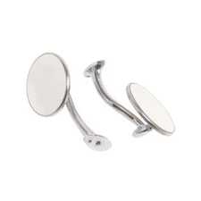 CJ Classics Side View Mirrors 4” Swan Neck Street Rod Style Stainless Steel P...