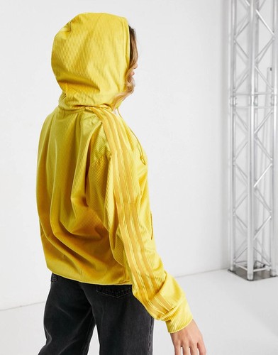 adidas Originals Women's Comfy Cords Velvet Corduroy Hoodie Hooded Pullover - Picture 5 of 27