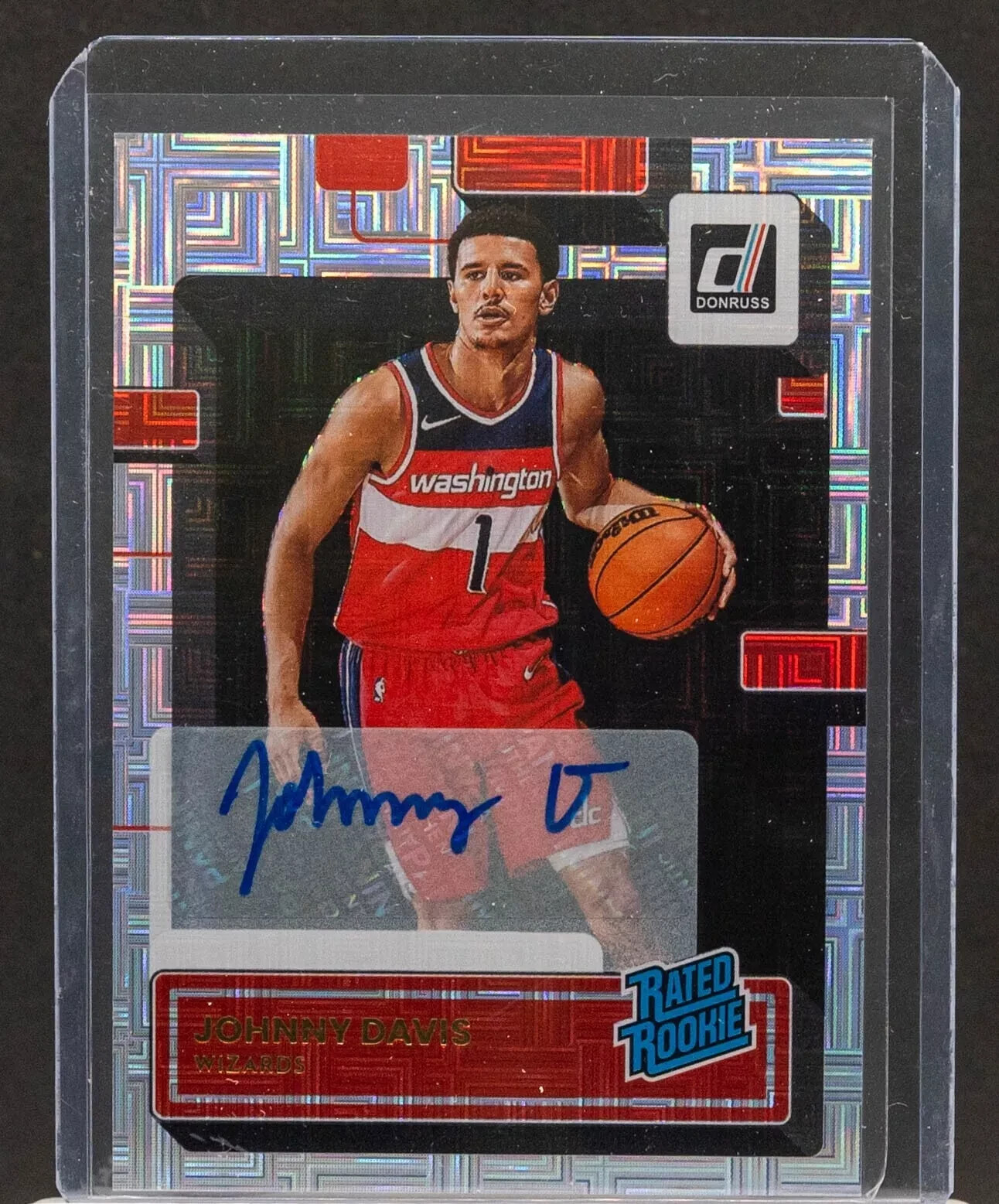 Johnny Davis 2022-23 Donruss 210 Rated Rookie RC Auto Wizards