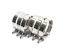 6pcs 75mm-83mm Stainless Steel T-Bolt Clamp Turbo Intake Silicone Hose Clamps