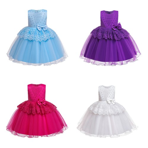 Flower Girls Kids Princess Dress Christmas Party Bridesmaid Gown Tutu Dresses - Picture 1 of 204