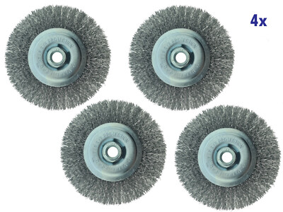 4x Scheibenbürsten, Drahtbürste Rundbürste M14 Stahl Bürste ø 125 mm Gewellt