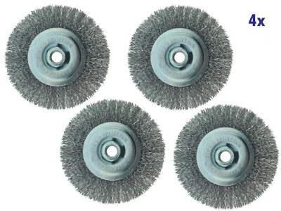 FALON TECH 4x Scheibenbürsten, Drahtbürste Rundbürste M14 Stahl Bürste ø 125 mm Gewellt