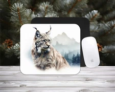 Lynx cat themed PC/laptop Mouse Pad, CHOICE, FREE shipping, gifts, wildlife