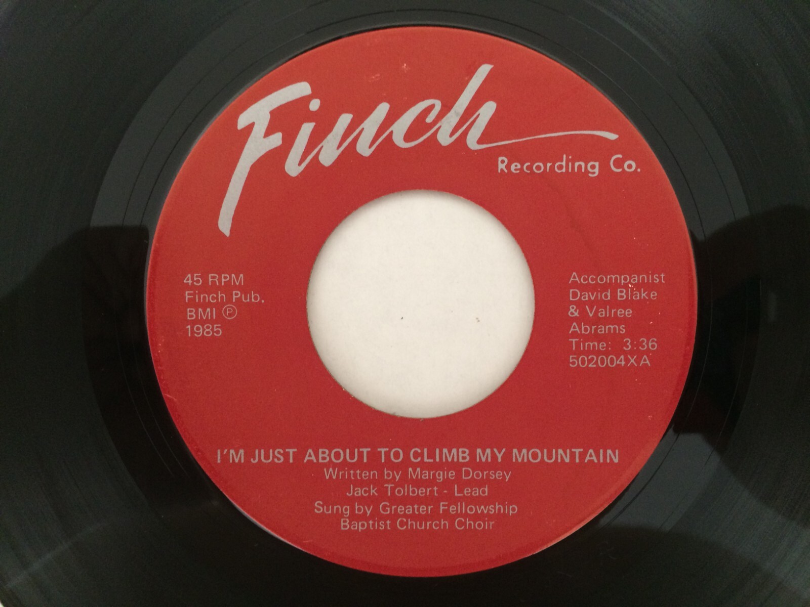 Ohio Black Gospel 45 GREATER FELLOWSHIP BAPTIST CHURCH CHOIR Finch