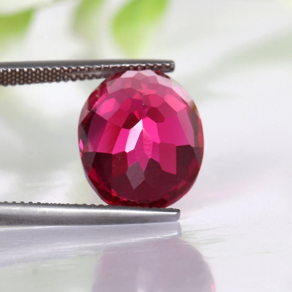 Red Ruby Oval Shape 14.Carat Lab-Created Loose Gemstone For Jewelry Making - Image 3 of 3