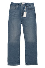 Good American Good Legs Straight GS941TFT BLUE524 Size 12/31 Inseam 27.5"