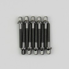 10 Drum Tension Rods 1 5/8" 42mm BLACK NICKEL Plated w/ Washers Diameter 7/32"