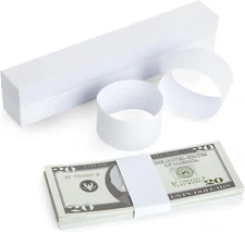 Juvale 300 Pack Money Bands for Cash, Blank Self-Adhesive Currency Straps, Bill