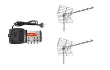 Kit Offel antenna digitale terrestre DVBT 5G HD 2 UHF + centralino Made in Italy