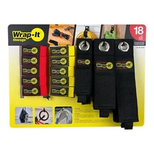 Wrap-It Storage Straps 18-Piece Set, Assorted Heavy-Duty & Quick-Straps Sizes