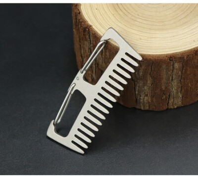 Titanium Ti  Antistatic Comb Unique Fashion Pocket Comb Hair Beard Keychain Comb