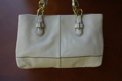 Authentic COACH Ivory White Chelsea Jayden Leather Handbag Purse