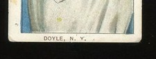 1909 T206 Tobacco Doyle 2 Dots after Y Error Variation "N. Y .."  Poormans Nat'l