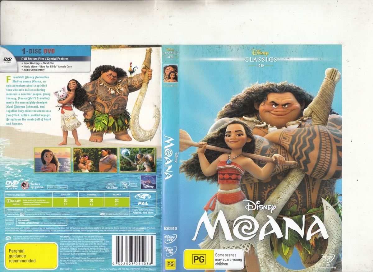 Disney Princess Moana Full Movie 2016 Moana-2016-Disney Classics-Movie  DC-DVD Australia