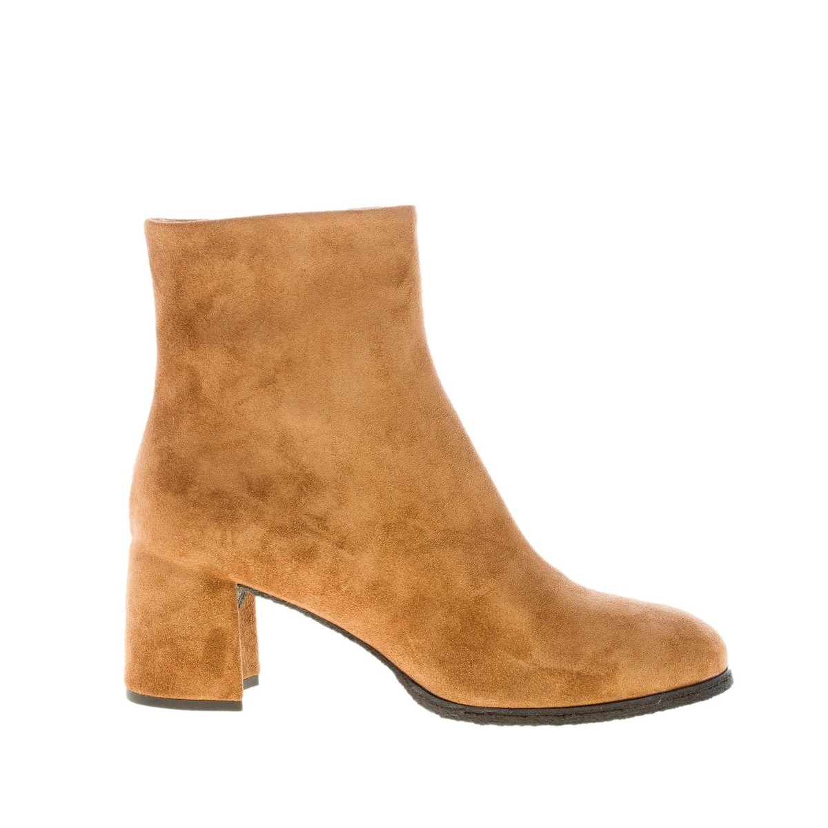 DEL CARLO chaussures femme brown rovere suede Holly ankle boot zip