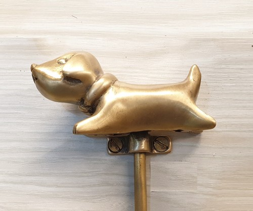 Brass Hook Puppy Figurine Dog Hanger Wall Mounted Hat Coat Vintage Home Decor - Picture 3 of 4