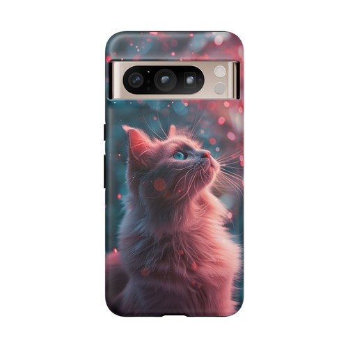 Phone Ink - Tough Case for iPhone Galaxy Pixel - White Cat Blue Eyes Pink Glow - Picture 177 of 191