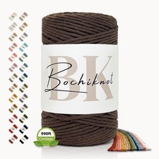 Macrame Cord Single Strand Twist Cotton Knotting Rope 3mm x 330 Yds Craft Coffee