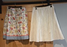 New Lot of 2 Talbots Size 8 Petite Midi Skirts Eyelet Floral Lined