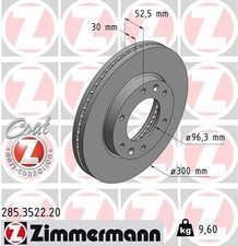 2x ZIMMERMANN Bremsscheibe 285.3522.20 für HYUNDAI