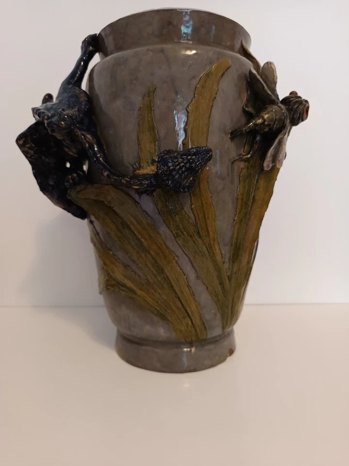 Vase mit Drachenmotiv, 32 cm höhe, signiert James, Keramik, Rarität - Bild 4 von 4