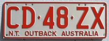N.T. Outback Australia Northern Territory Australien Auto Nummernschild