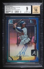 2015 Bowman Chrome Prospects Blue Refractor Ozzie Albies BGS 9 MINT Auto v9t
