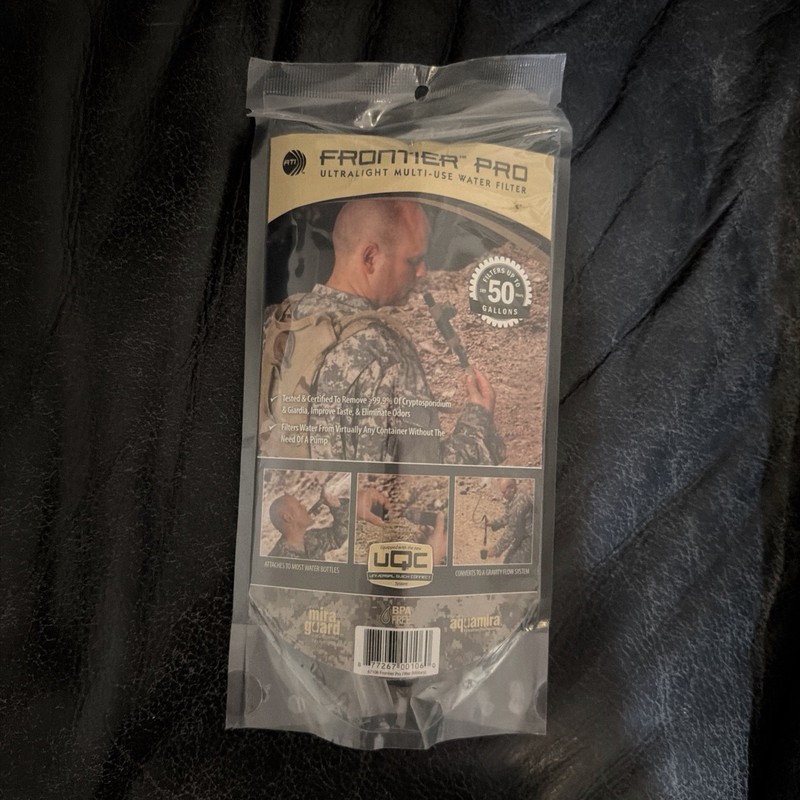 Frontier Pro Tactical Water Filter Survival Straw Aquamira 50 Gallon