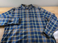 Tommy Bahama Jeans Flannel Shirt Blue Plaid Long Sleeve Men's XL