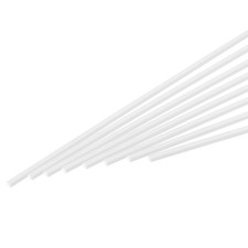 20Pcs ABS Plastic Rod Square Solid Bar 1/8" x 10" White Smooth Plastic Tube Rod