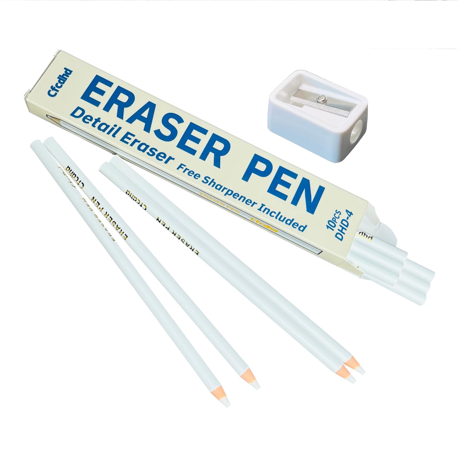 Precision Eraser Set 10-Pack Round Tip Drawing Eraser for Artist
