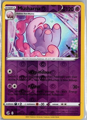 Musharna 122/264 Uncommon Fusion Strike Pokemon Reverse Holo Lightly Played