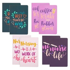 Juvale Nurse Notebook Set - 8-Pack A5 5 x 8 5-x-8-inch, Pink, Purple, Green