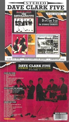 DAVE CLARK FIVE-GLAD ALL OVER/RETURN/AMERICAN TOUR- 3 LPS/1 CD-1ST TIME STEREO