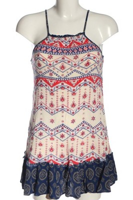 MINKPINK A-Linien Kleid Damen Kleid Gr. DE 36 wollweiß-blau-rot Casual-Look